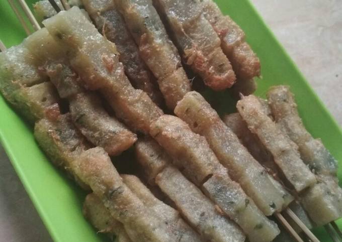 Sate Cilor (cilok telur) goreng