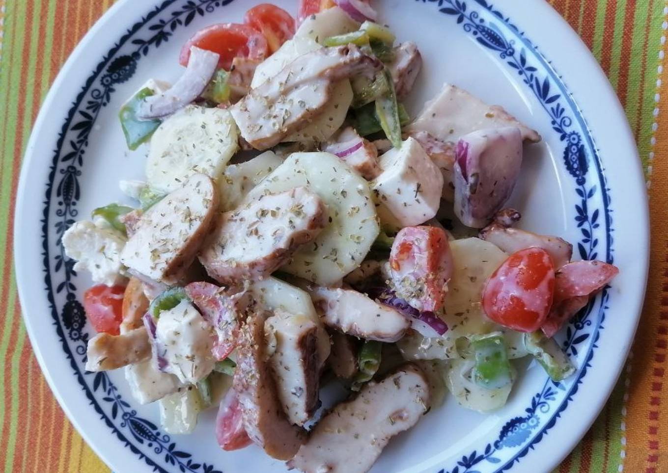 Chicken and green summer salad