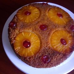 A picture of Simple pineapple upside down cake.