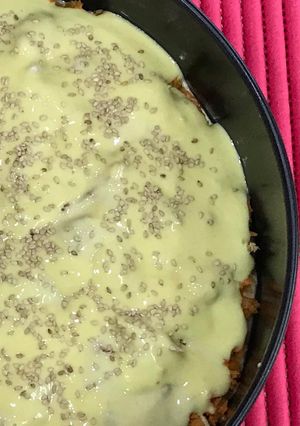Una foto de Pastel🥧 salado de verduras 🌶y caballa 🐟