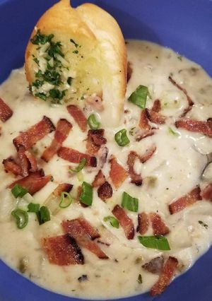 A picture of New England Clam Chowder.