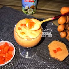 A picture of Coconut milk papaya milkshake.