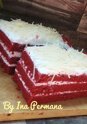 Foto resep Red velvet cake kukus simple