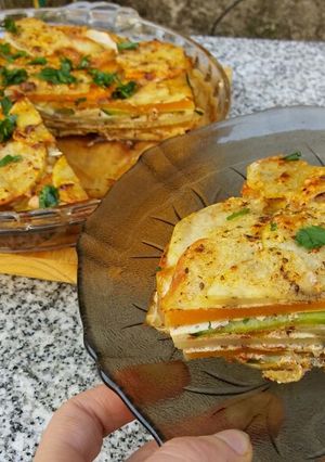 Una foto de Milhojas de verduras