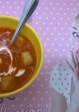 Una foto de Sopa de pimientos rojos. (Olla de cocción lenta-SlowCooker-CrockPot)