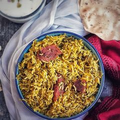 Saag-bhaat A picture of Saag-bhaat.