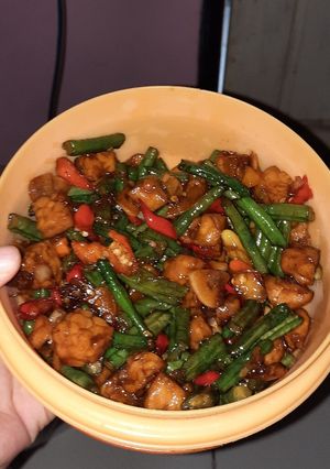 Foto resep Tumis tempe kacang panjang