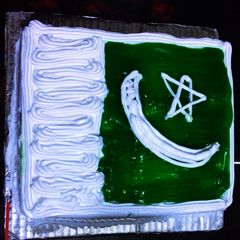 A picture of Chocolate cake.My 9 year son made this azadi cake little effort.