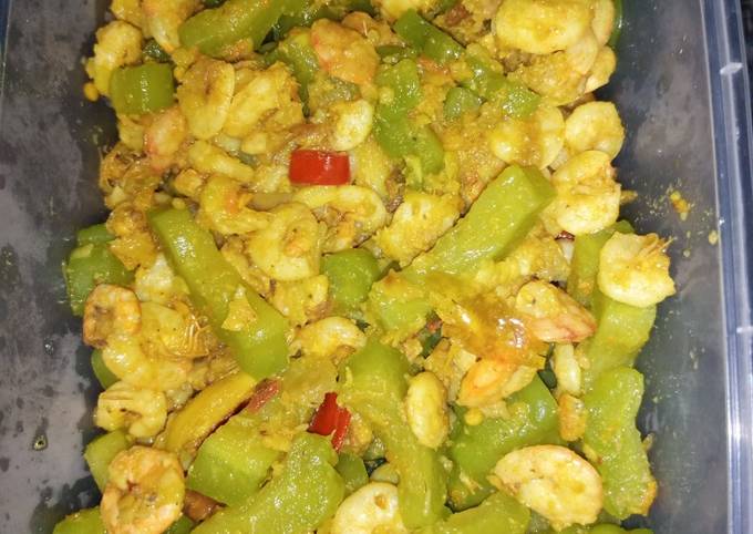 Resep Tumis Udang Pare Bumbu Kuning, Enak Banget