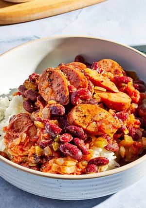 A picture of Louisiana Red Beans & Rice.