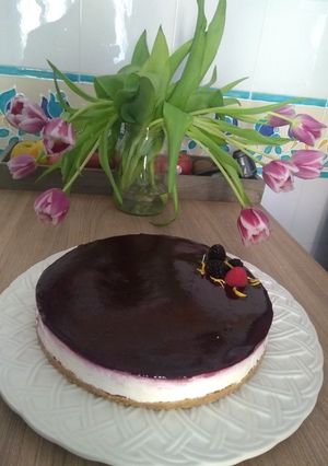 Foto di Cheesecake ai mirtilli (con yogurt greco)