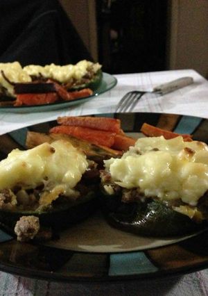 Una foto de Zapallitos rellenos de carne