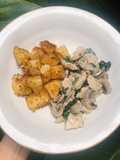 Creamy Chicken Mushroom and Crispy Baked Potato