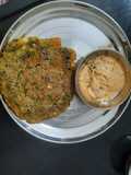 Palak multigrain cheela and peanut chutney combo