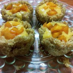A picture of Sewai katori mango custard.