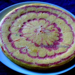 A picture of Designer beetroot dhokla.