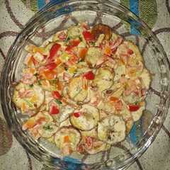 Una foto de Berenjenas fritas con escabeche y crema