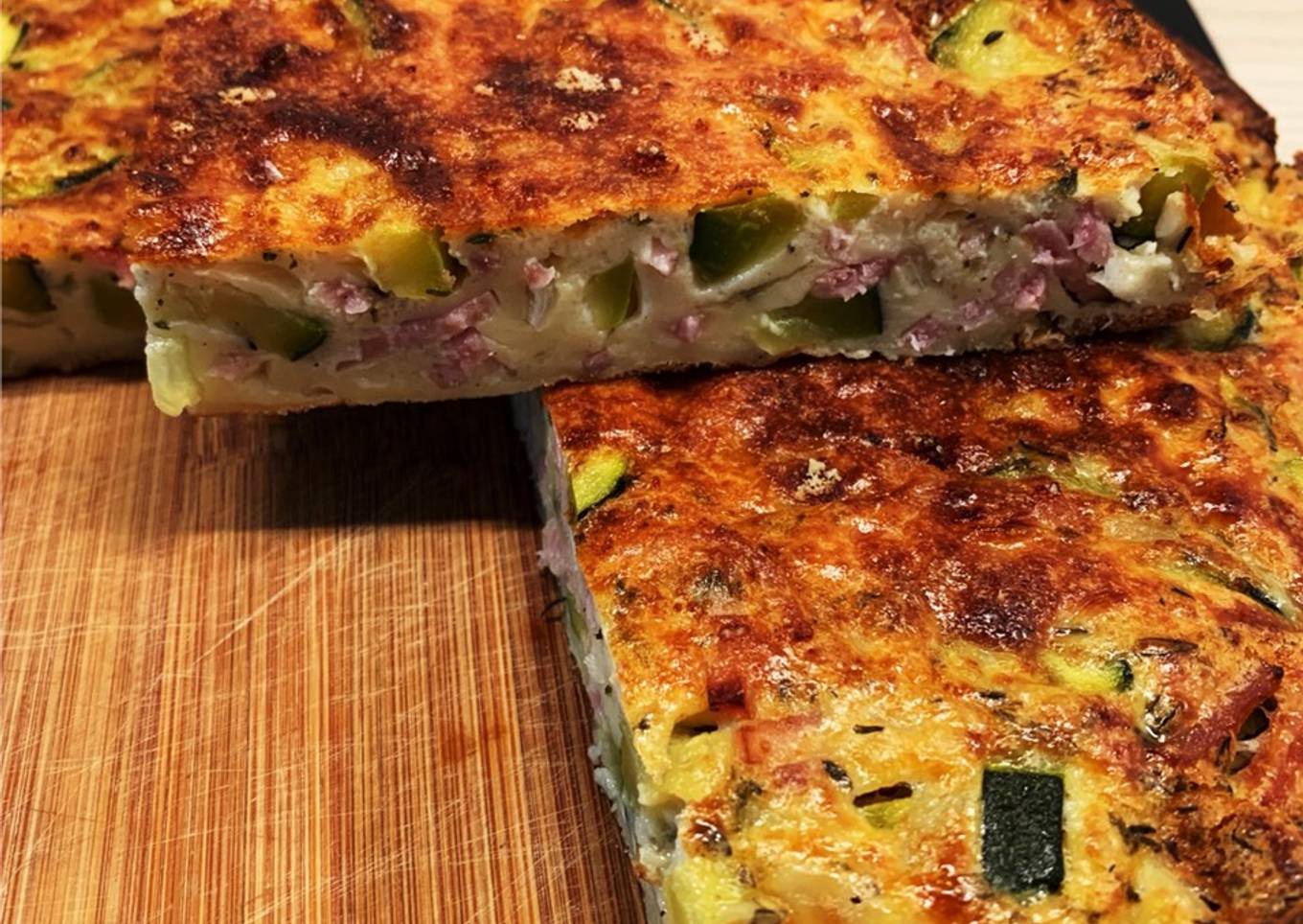 Quiche sans pâte Courgettes Poulet