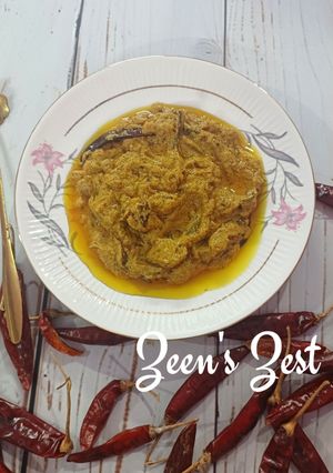 A picture of Andhra Beerakaya Chutney/Ridge Gourd Chutney.