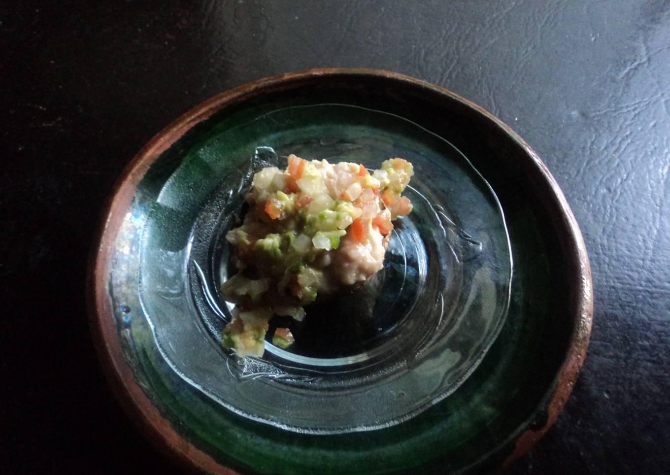 Hongos rellenos de frijol, receta prehispanica y vegana. Jalisco México