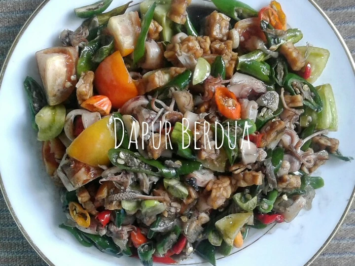 Cara Sederhana Membikin Resep  Oseng Cumi Tempe Pete Abang Ijo yang Enak, Sempurna