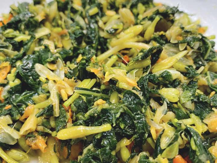 Resep Tumis bunga pepaya pucuk ubi dan daun pepaya Vegan Anti Gagal
