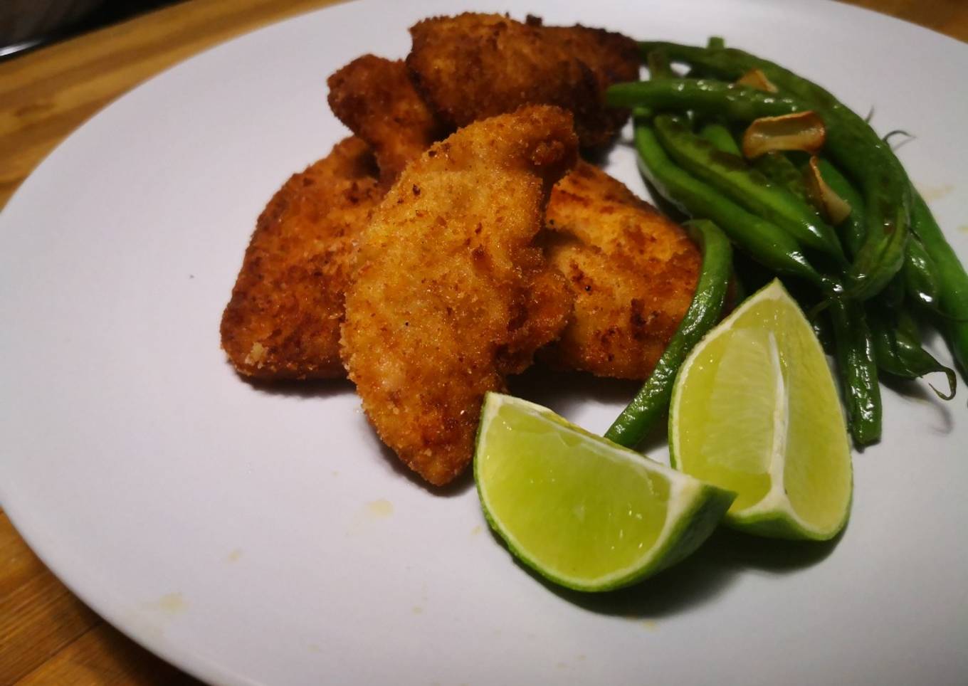 Chicken Schnitzels with Green Beans - Fast, Tasty, Worth it