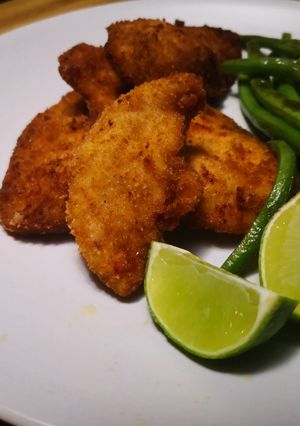 A picture of Chicken Schnitzels with Green Beans - Fast, Tasty, Worth it.