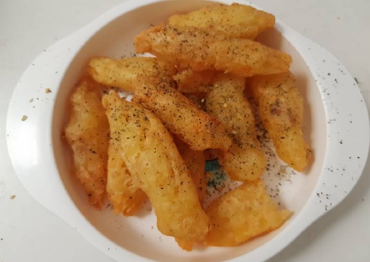 Stik kentang ayam keju tabur rumput laut