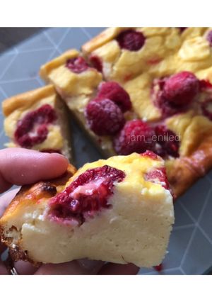 Une photo de Clafoutis framboise sain !