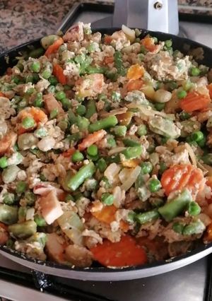 Una foto de Revuelto de menestra de verduras airfryer