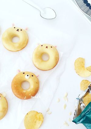日式烤甜甜圈~可愛動物造型 的食譜成品照片