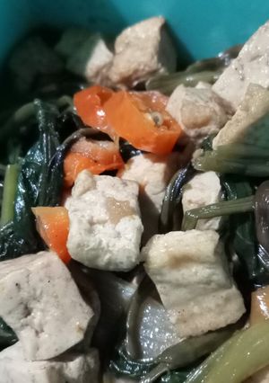 Foto resep Oseng kangkung tahu
