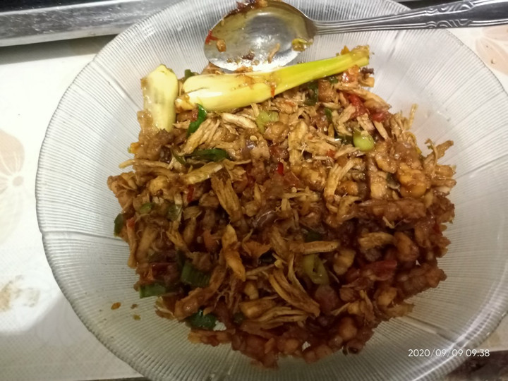 Resep Ayam Suwir Tempe pedas manis daun jeruk, Menggugah Selera