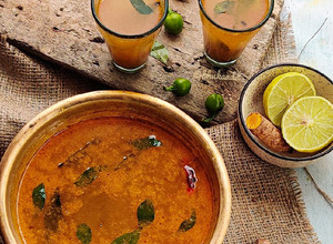 A picture of Turmeric Lemon Rasam.