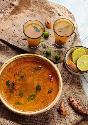 A picture of Turmeric Lemon Rasam.