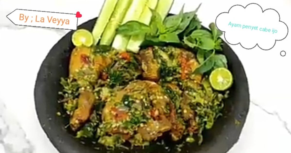Ayam penyet sambal ijo