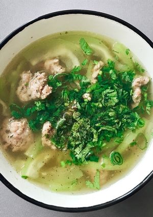 Hình của món Canh Bầu Nấu Thịt Băm.