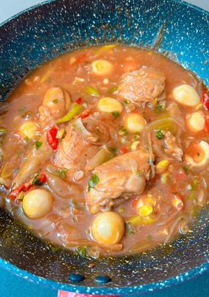 Foto resep Ayam telur puyuh asam pedas manis