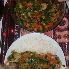 Rice n veggie sauce A picture of Rice n veggie sauce.