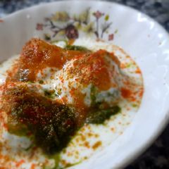 A picture of Bread dahi vada.