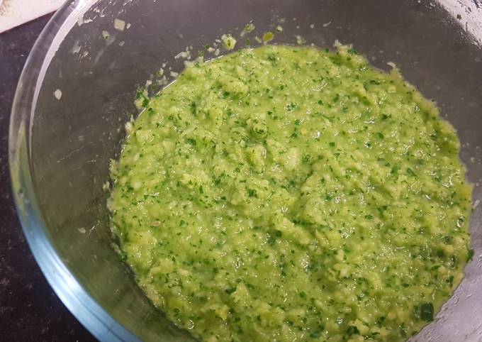 Raw mango and corri chutney(Textured,)