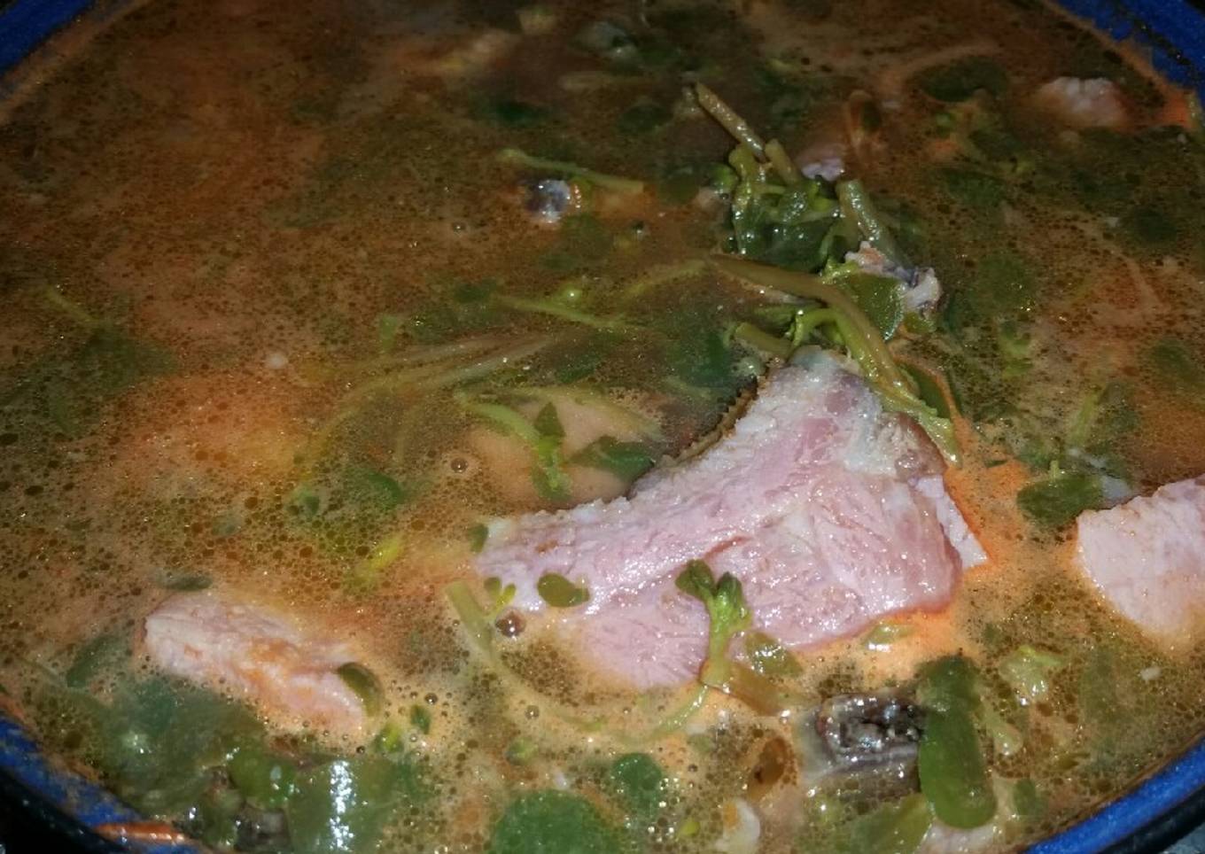 Chuleta de cerdo con verdolagas