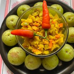 A picture of Amla turmeric Pickle.