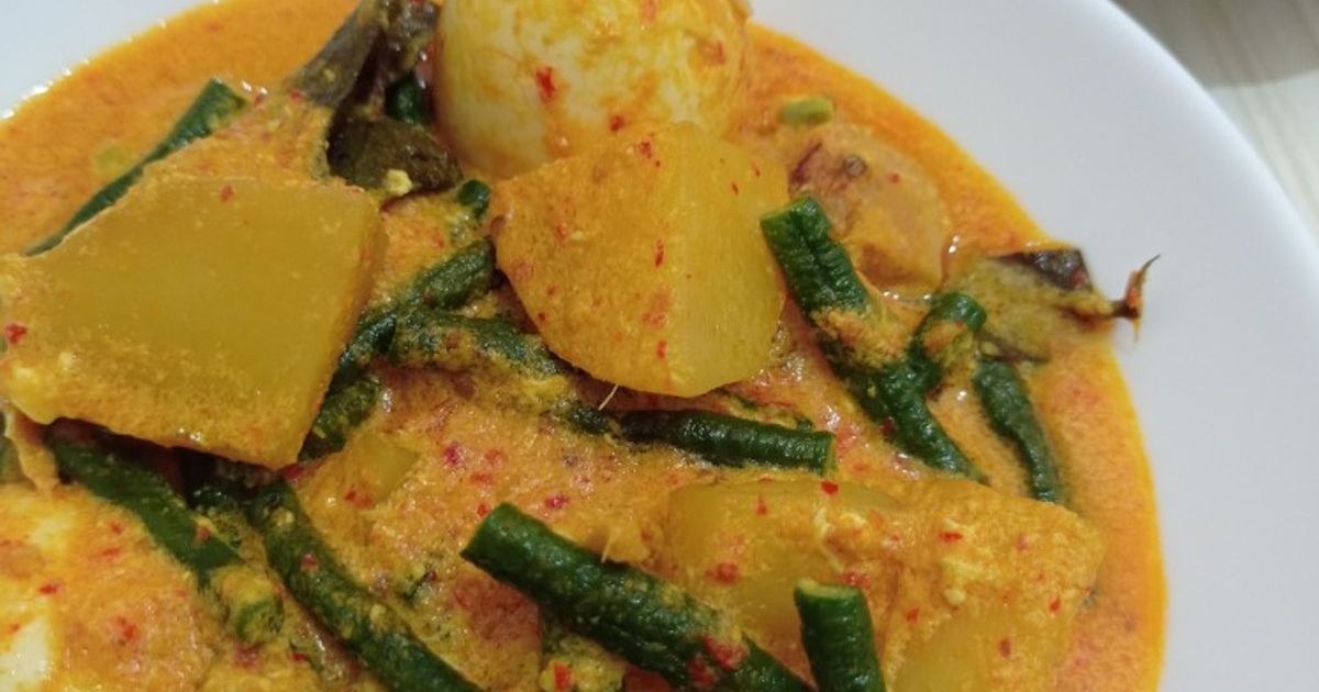 Gulai Telur, Kacang Panjang dan Kentang (Masakan Keluarga)