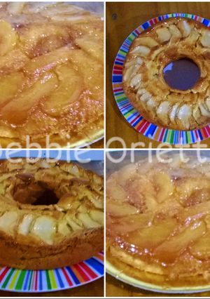 Una foto de Torta de manzanas🍎🍏 invertida y tradicional con bizcocho de queso ❤