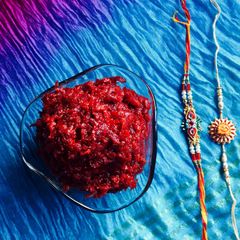 Carrot and Beet Halwa for Raksha Bandhan A picture of Carrot and Beet Halwa for Raksha Bandhan.