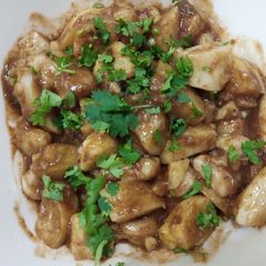 A picture of Arvi Aloo in imli ki chutney.