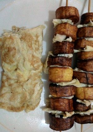 A picture of Fried plantain and egg.