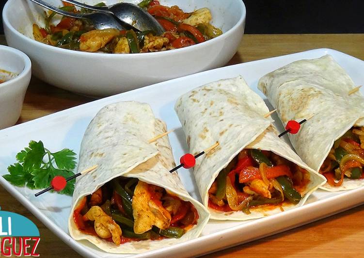 Fajitas de pollo con verduras
